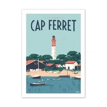 Affiche 50x70  «Cap ferret, le phare»