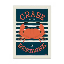 Affiche 50x70 «crabe de bretagne»
