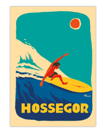 Affiche Hossegor surfeur - 50 x 70 cm