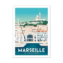 Affiche 50x70  «marseille, le vieux