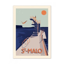 Affiche 50x70  «St Malo, le plongeoir»