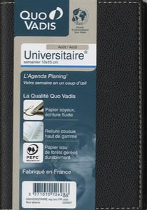 Agenda universitaire club noir ébène