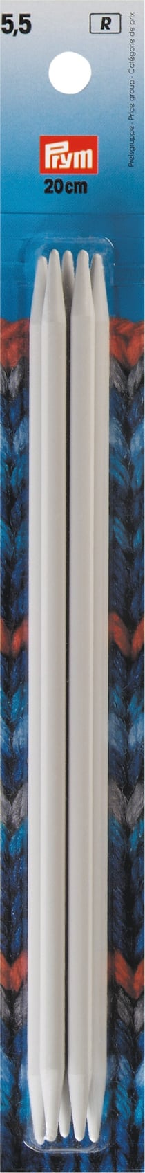 5 aiguilles à tricoter n°5,5 - plastique - 20 cm