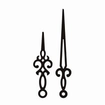 2 aiguilles horloge rétro 7.5 et 10 cm