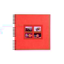 Album photos à spirales 60 pages noires Passion - 32X32 cm - rouge