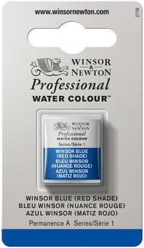 1/2 godet - Peinture aquarelle Winsor & Newton - Bleu Winsor (ombre rouge) n°709 - Extra fine - Transparent