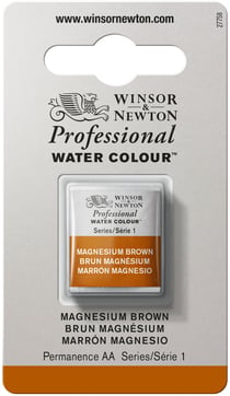 1/2 godet - Peinture aquarelle Winsor & Newton - Brun magnésium n°381 - Extra fine - Opaque