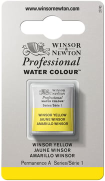 1/2 godet - Peinture aquarelle Winsor & Newton - Jaune Winsor n°730 - Extra fine - Semi-transparent