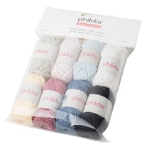 Assortiment de 8 pelotes de 10 gr en coton - Couleurs poudrées
