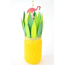 Lot de 24 pailles en carton - Blanc et or