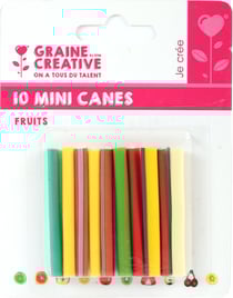 10 mini canes Fimo à trancher - Fruits