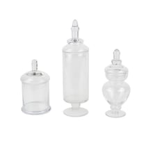 3 bonbonnières en verre
