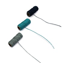 3 Cordons coton ciré 1 mm x 10 m Créalia - Gris / Bleu / Vert