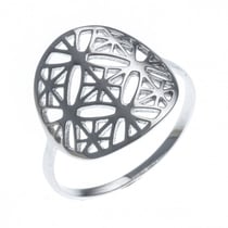 Bague argent rhodié - fleur de vie - T54