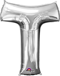 Ballon Lettre T argenté