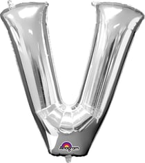 Ballon Lettre V argenté