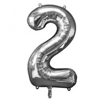 Ballon hélium chiffre 2 Argent
