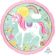 Ballon Rond Holograhique - Magical Unicorn