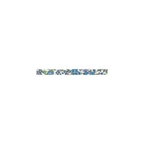 Ruban biais petites fleurs - 9 mm - Bleu - vendu au mètre
