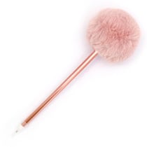 Stylo bille à Pompon rose « Soft Pink » Cultura