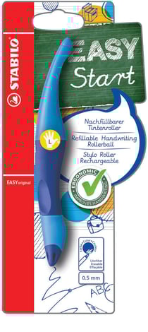 Stylo roller bleu ergonomique rechargeable EASYoriginal - Gaucher