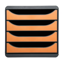 Bloc de rangement 4 tiroirs - gris/orange