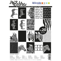Bloc de 40 feuilles de scrapbooking - Zèbre - Artémio