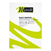 Bloc bristol 20 feuilles A3 205g/m² - Monali