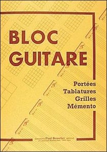 Bloc guitare - tablatures, grilles et chord boxes