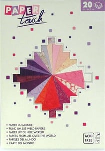 Bloc papiers du monde 21 x 29.7 x 20 feuilles rose et violet