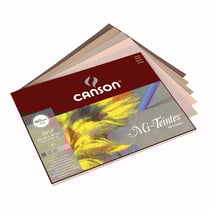 CANSON Mi-Teintes - Bloc-notes collé sur le côté court - 410 x 320 mm - 30 feuilles - gris foncé, gris acier, gris flanelle, gris feutré, pierre de lune