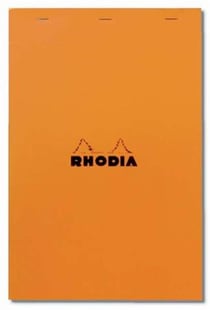 Bloc Rhodia orange 80 feuilles agrafées 80g A4 (21x29.7cm) carreaux 5x5mm