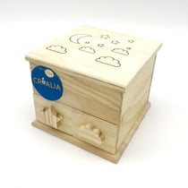 Boîte à bijoux nuage à 3 compartiments et miroir - Créalia