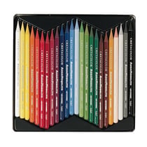 24 crayons de couleur aquamonolithe en boîte métal 