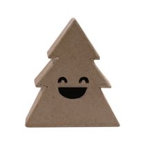 Boîte sapin sourire S en papier mâché - 4x9x10 cm
