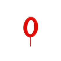 Bougie anniversaire chiffre 0 rouge - Gatodéco