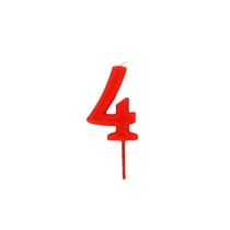 Bougie anniversaire chiffre 4 Rouge - Gatodéco