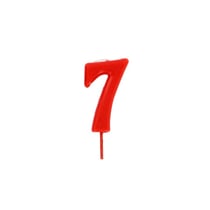Bougie anniversaire chiffre 7 Rouge - Gatodéco