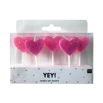 Set de 5 bougies - Cœur scintillant - Rico