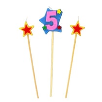 Bougies Chiffre 5 et étoiles - Gatodéco