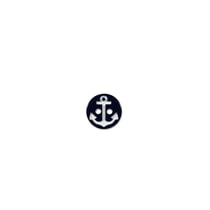 Bouton 2 trous ancre - blanc/noir - 13mm