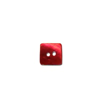 Bouton carré - nacre rouge - 13mm