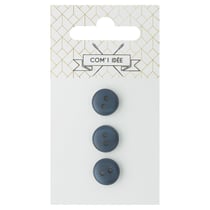 Bouton 2 trous x3 - bleu - 12mm