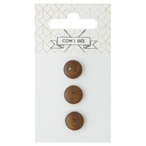 Bouton 2 trous x3 - caramel - 12mm