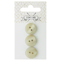 Bouton 2 trous x3 - brume - 18mm