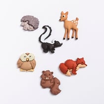 Lot de boutons - animaux des bois