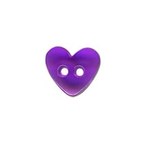 Bouton - coeur transparent violet - 9mm