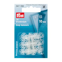 18 boutons pression plastiques transparents - 10 mm