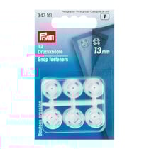 12 boutons pression plastiques transparents - 13 mm