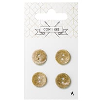4 boutons - 14 mm - cuivre nacre